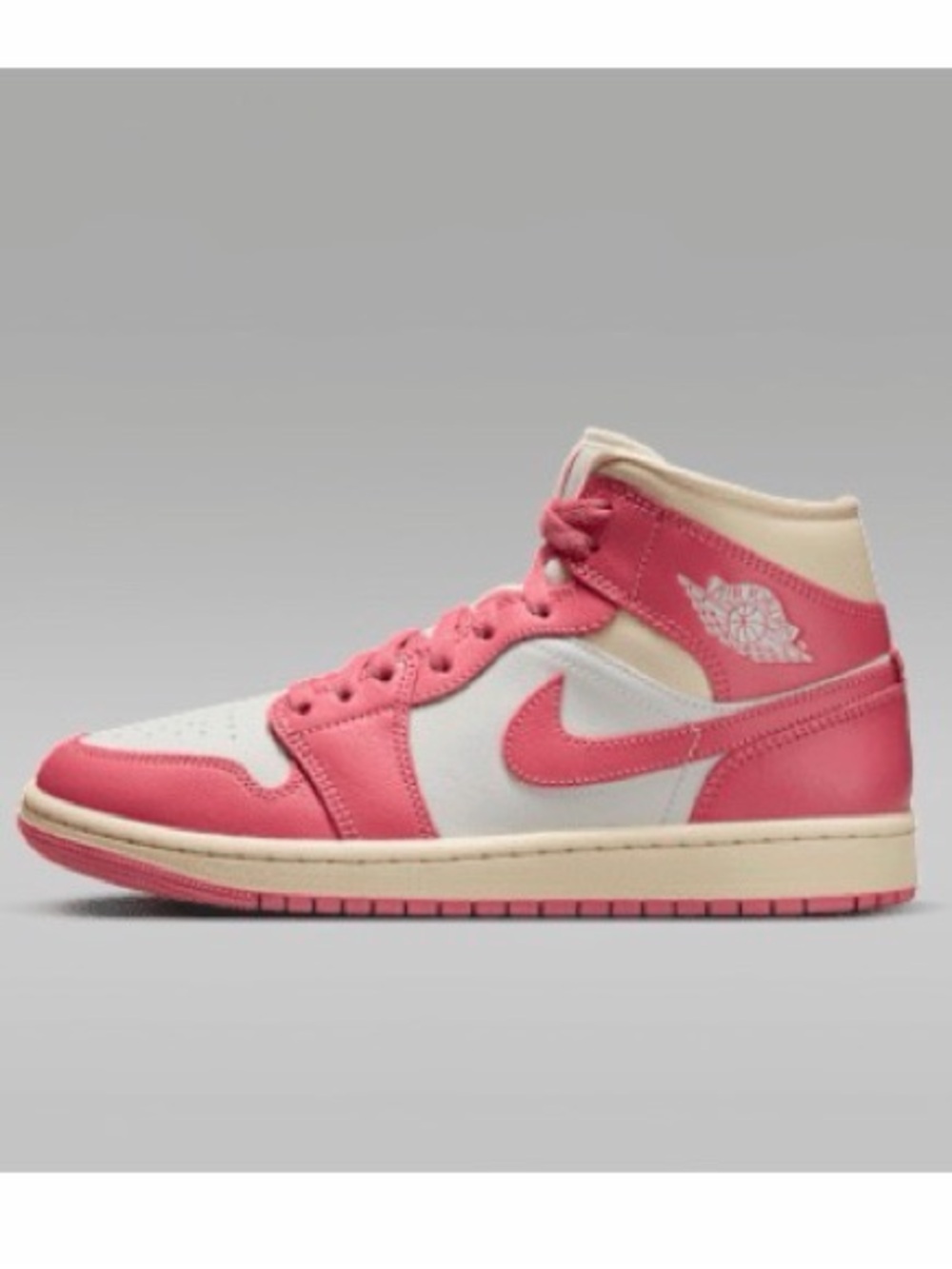 Jordan Women's Mid-Top Sneakers in Sail and Guava Pink
